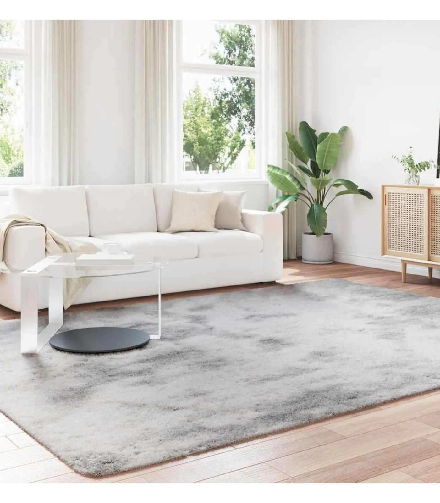 Best Hoogpolig vloerkleed NAVARRA 240x340 cm polyester zilvergrijs Tapijten