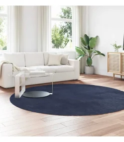 Sale Hoogpolig vloerkleed NAVARRA 240x240 cm polyester marineblauw Tapijten