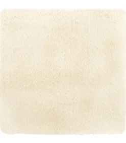 Hoogpolig vloerkleed NAVARRA 240x240 cm polyester crèmekleurig Tapijten