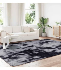 Outlet Hoogpolig vloerkleed NAVARRA 240x340 cm polyester donkergrijs Tapijten