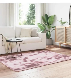 Discount Hoogpolig vloerkleed NAVARRA 120x170 cm polyester stoffig roze Tapijten