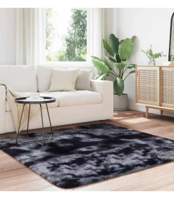 Hoogpolig vloerkleed NAVARRA 160x160 cm polyester donkergrijs Tapijten