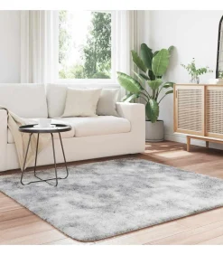 Discount Hoogpolig vloerkleed NAVARRA 160x160 cm polyester zilvergrijs Tapijten