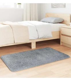 New Hoogpolig vloerkleed NAVARRA 60x100 cm polyester lichtgrijs Tapijten