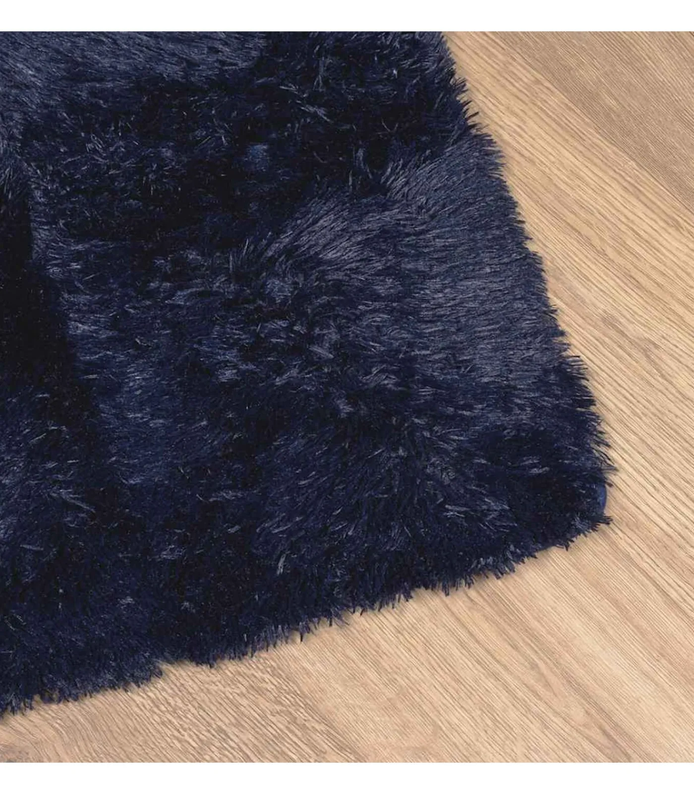 New Hoogpolig vloerkleed NAVARRA 200x200 cm polyester marineblauw Tapijten