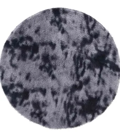 Online Hoogpolig vloerkleed NAVARRA 160x160 cm polyester donkergrijs Tapijten