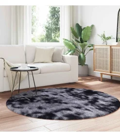 Online Hoogpolig vloerkleed NAVARRA 160x160 cm polyester donkergrijs Tapijten