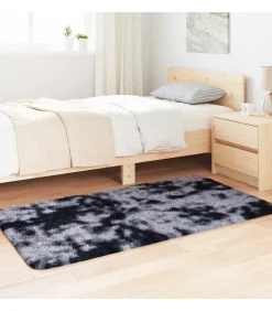 Discount Hoogpolig vloerkleed NAVARRA 80x150 cm polyester donkergrijs Tapijten