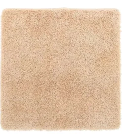 Outlet Hoogpolig vloerkleed NAVARRA 160x160 cm polyester beige Tapijten