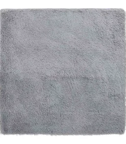 Best Hoogpolig vloerkleed NAVARRA 160x160 cm polyester lichtgrijs Tapijten