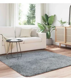 Best Hoogpolig vloerkleed NAVARRA 160x160 cm polyester lichtgrijs Tapijten