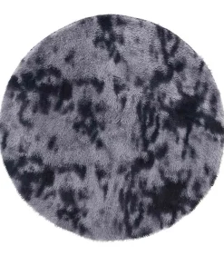 New Hoogpolig vloerkleed NAVARRA 240x240 cm polyester donkergrijs Tapijten