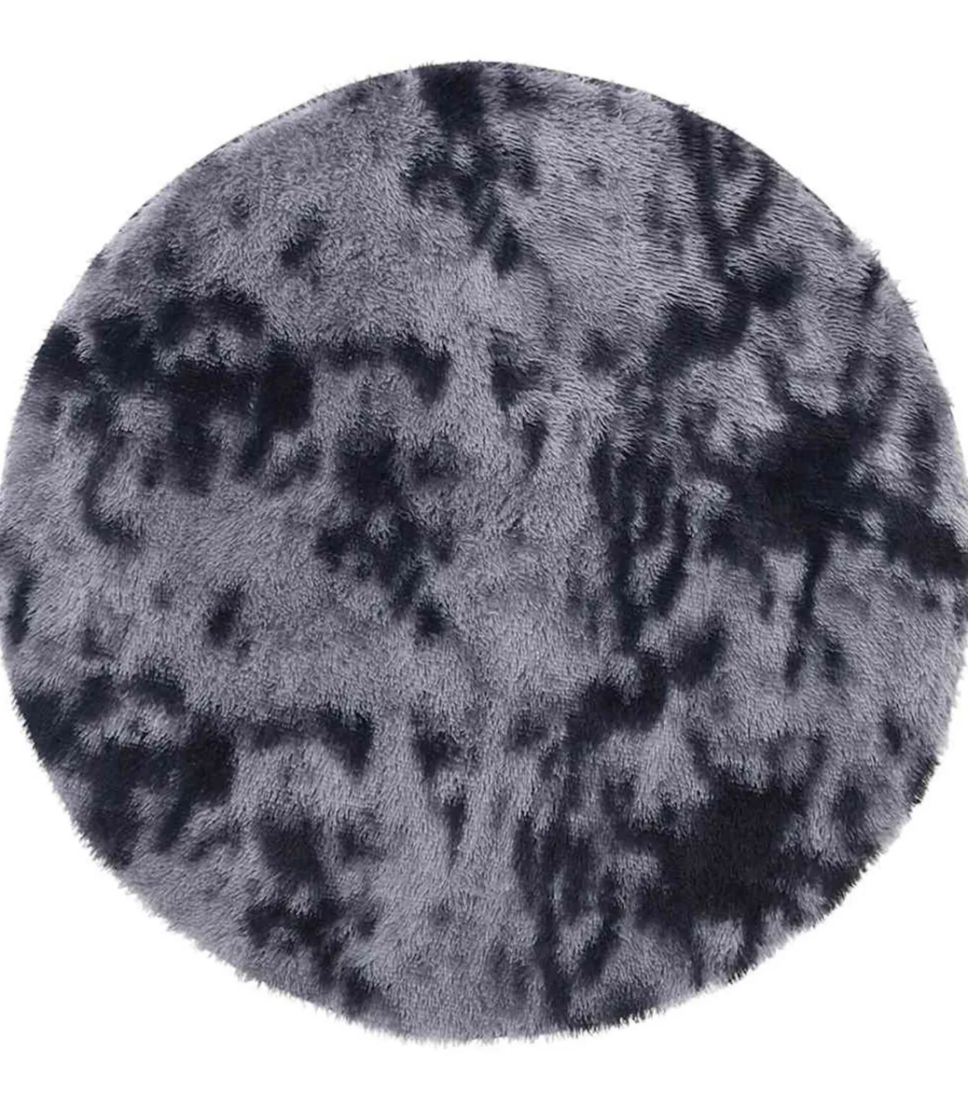 New Hoogpolig vloerkleed NAVARRA 240x240 cm polyester donkergrijs Tapijten