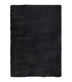 Discount Hoogpolig vloerkleed NAVARRA 160x230 cm polyester zwart Tapijten