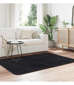 New Hoogpolig vloerkleed NAVARRA 120x170 cm polyester zwart Tapijten