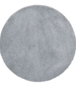 Hot Hoogpolig vloerkleed NAVARRA 200x200 cm polyester lichtgrijs Tapijten