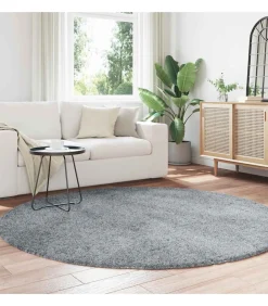 Hot Hoogpolig vloerkleed NAVARRA 200x200 cm polyester lichtgrijs Tapijten