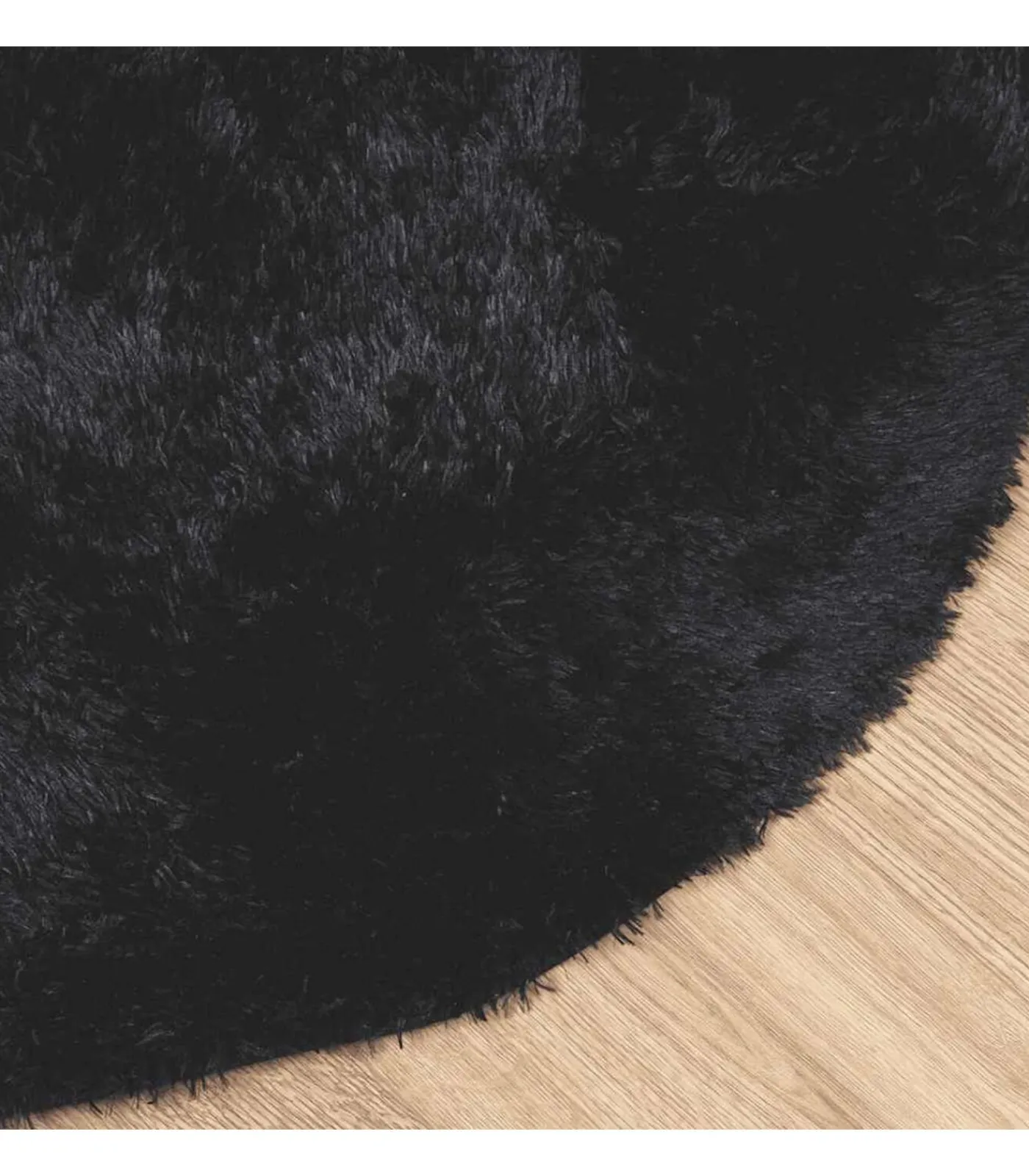 Sale Hoogpolig vloerkleed NAVARRA 160x160 cm polyester zwart Tapijten