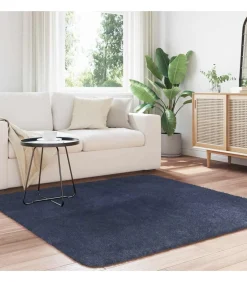 Sale Hoogpolig vloerkleed NAVARRA 160x160 cm polyester marineblauw Tapijten