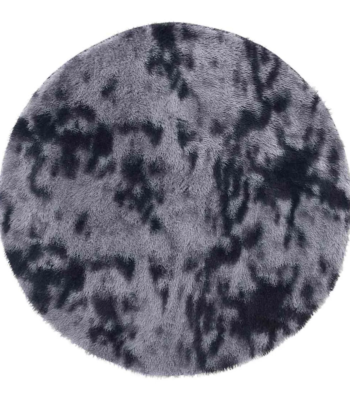 Discount Hoogpolig vloerkleed NAVARRA 120x120 cm polyester donkergrijs Tapijten