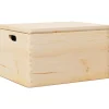 Clearance Houten kist met deksel&handvatten 40x30x23cm massief grenenhout Organiseren