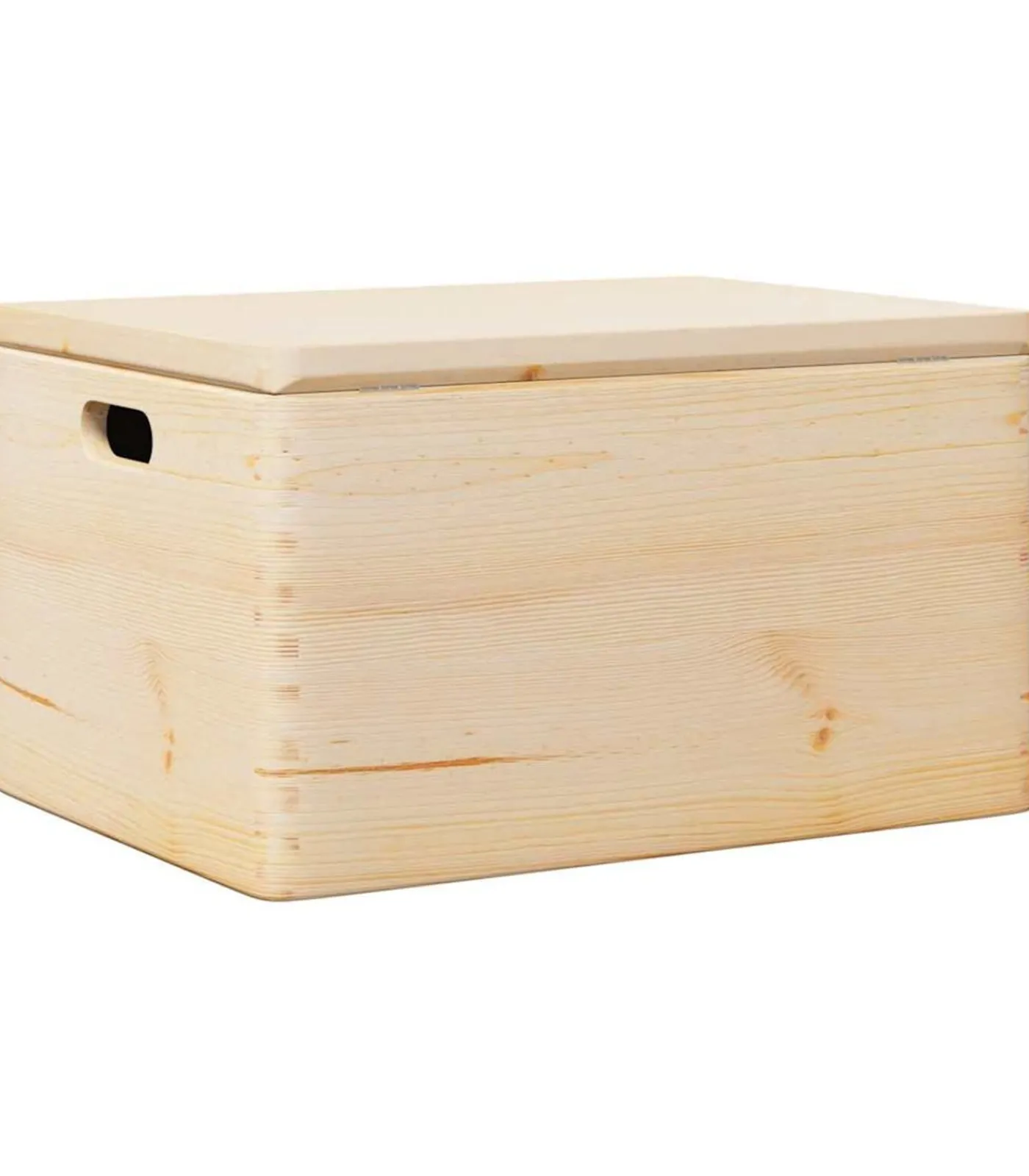 Clearance Houten kist met deksel&handvatten 40x30x23cm massief grenenhout Organiseren