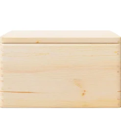 Clearance Houten kist met deksel&handvatten 40x30x23cm massief grenenhout Organiseren