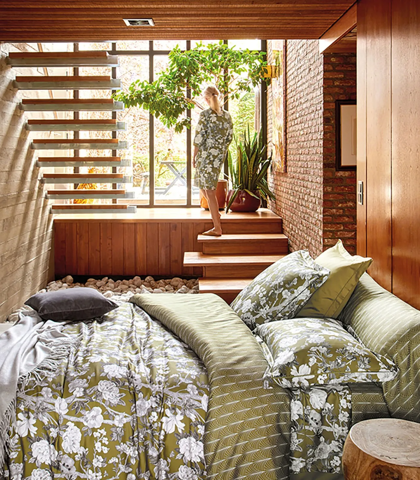 Clearance IMPERIAL Olive - Kussensloop Satijn katoen Kussenslopen