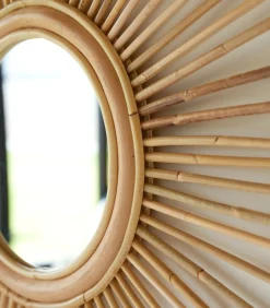 Isidore - Spiegel van natuurlijk rotan 80 cm Spiegels
