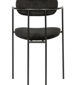 Ivy Eetkamerstoelen - Fluweel - Zwart - Set van 6 Stoelen