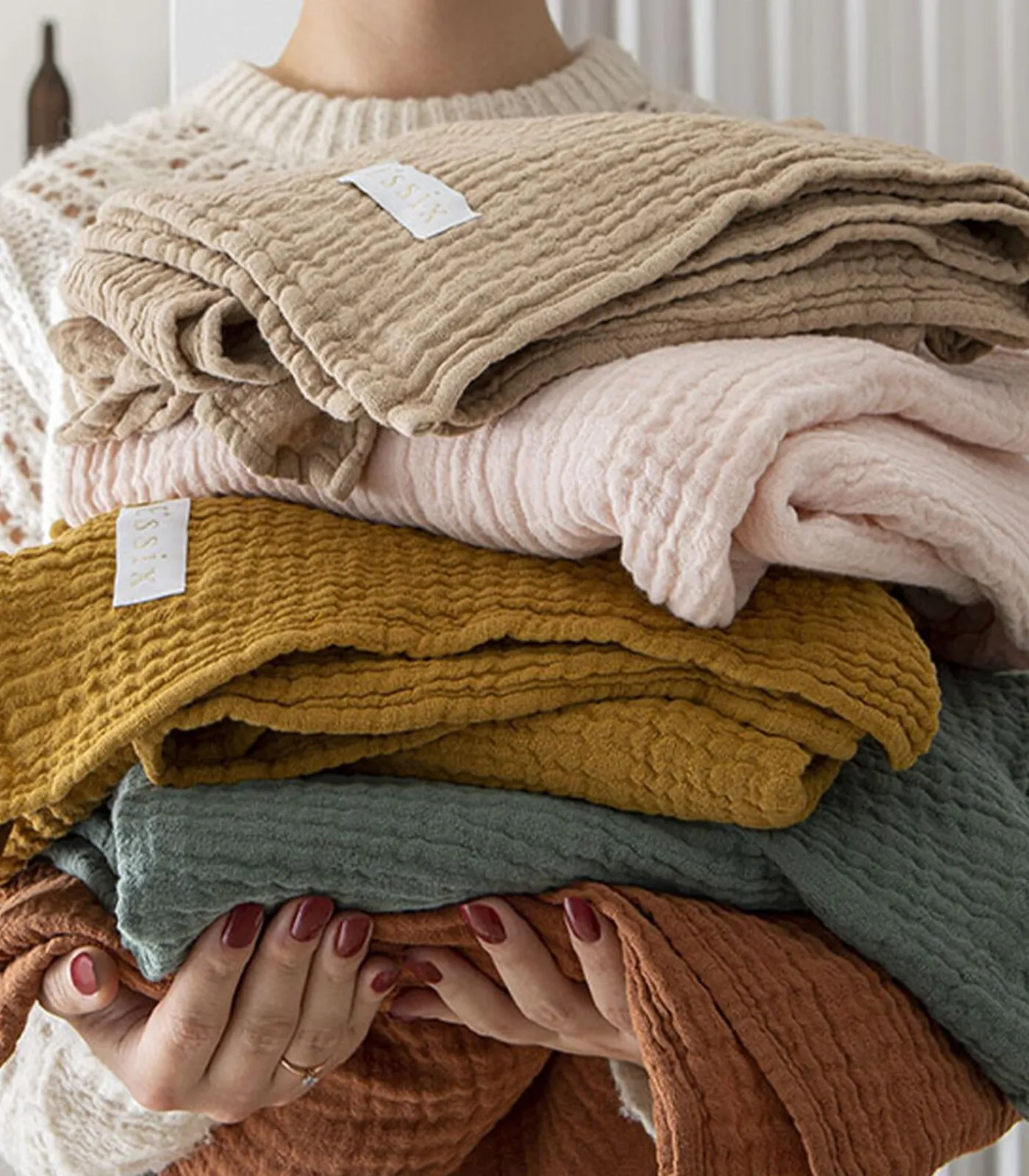 Discount Jazzy - Sprei van katoenen mousseline 240x260 Bedspreien