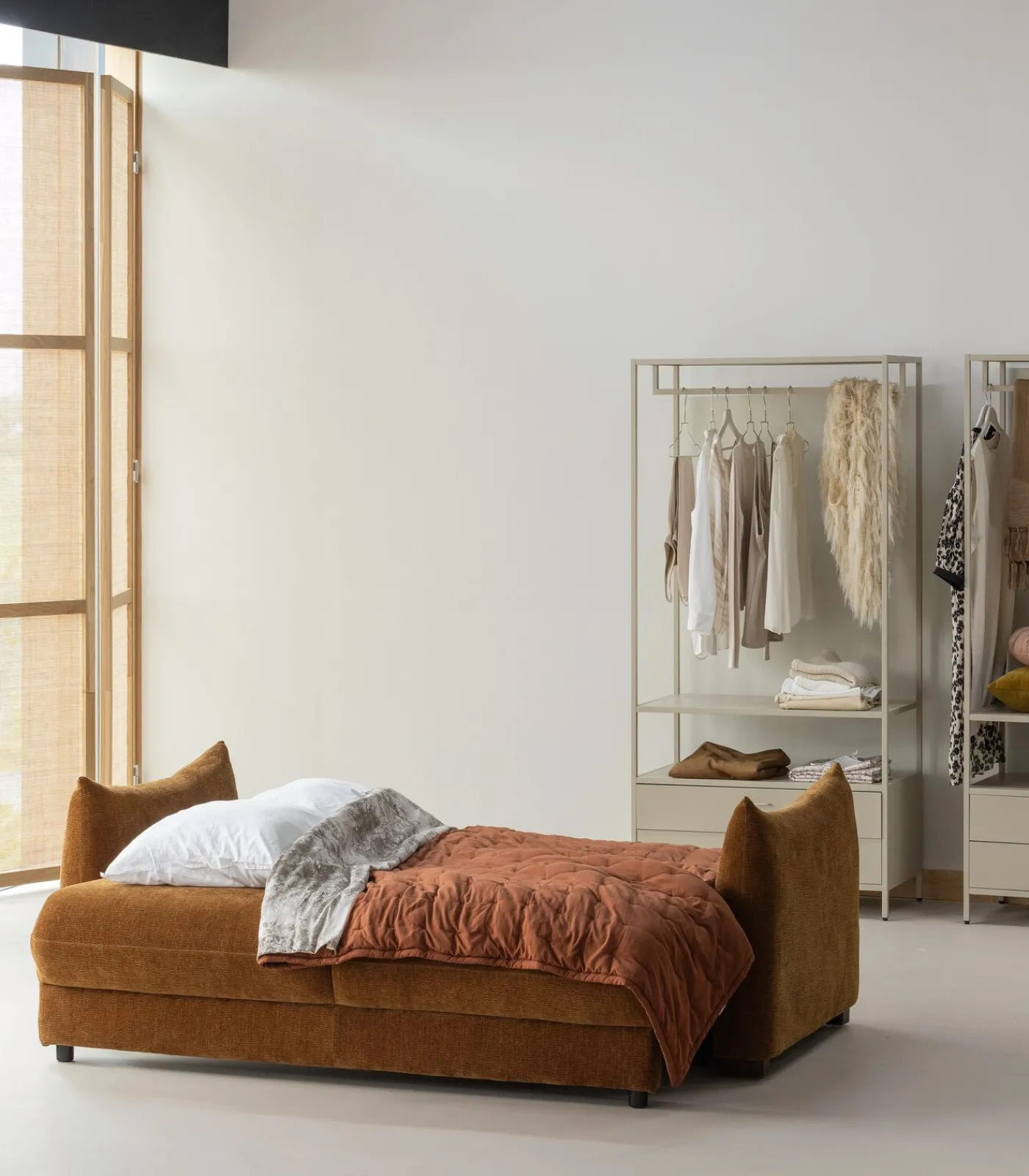 Hot Jonne 3-Zits Slaapbank - Chennile - Bruin - 92x233x105 Zetels