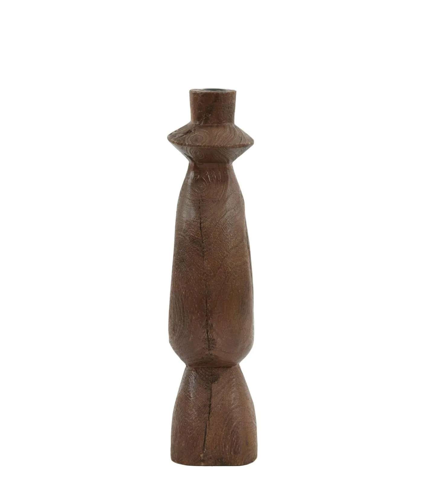 Discount Kandelaar Django - Donkerbruin - 13x13x43cm Kaarsen & Kaarshouders