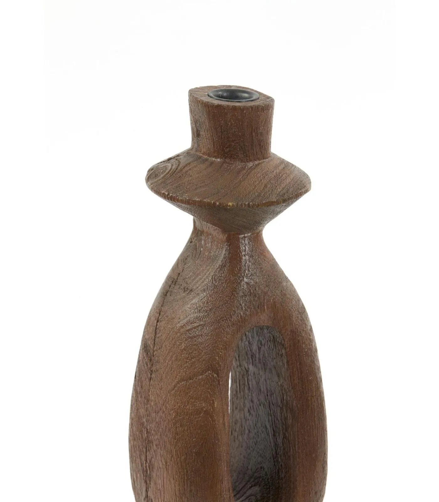 Discount Kandelaar Django - Donkerbruin - 13x13x43cm Kaarsen & Kaarshouders