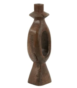 Kandelaar Django - Donkerbruin - 14x14x50cm Kaarsen & Kaarshouders