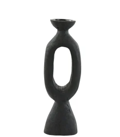 Clearance Kandelaar Django - Zwart - 14x12x45cm Kaarsen & Kaarshouders