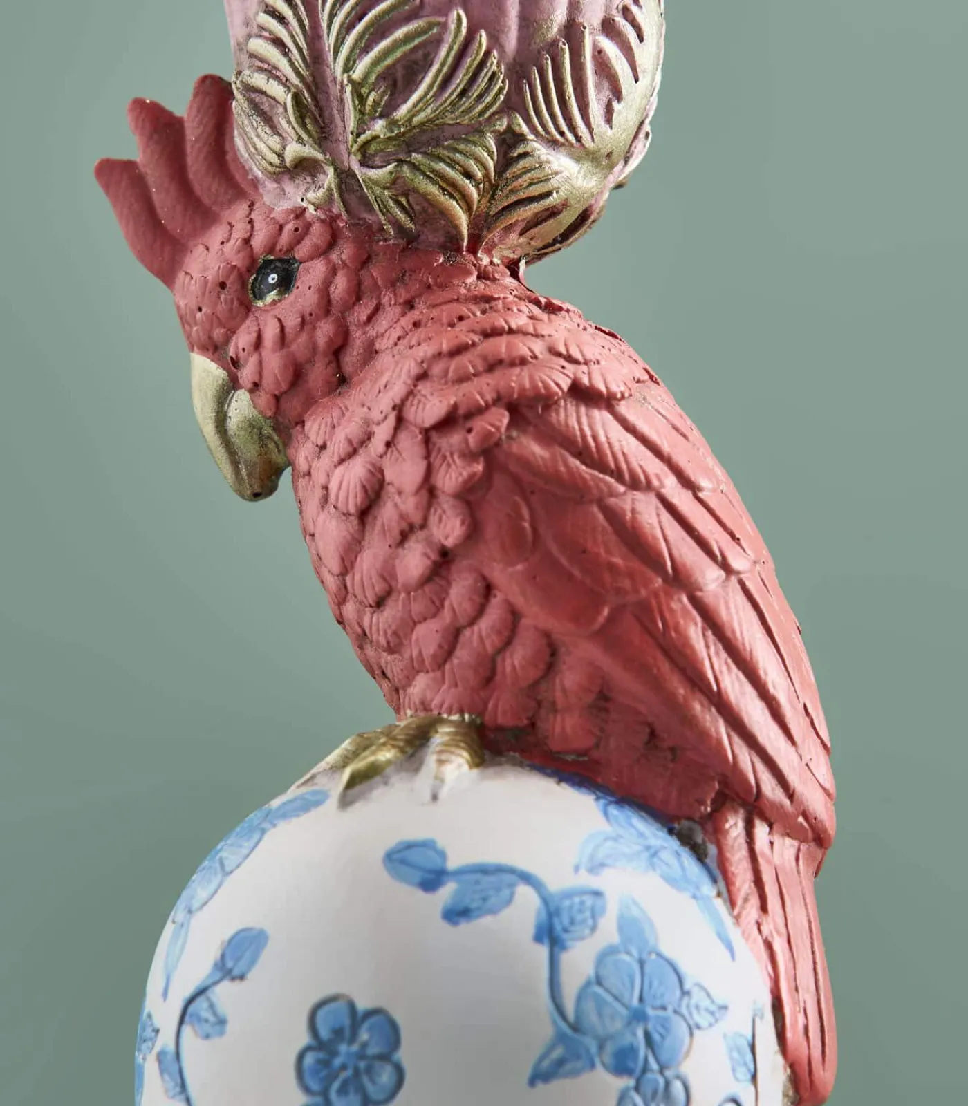 Kandelaar Papegaai op Olifant/roze/blauw/wit Kaarsen & Kaarshouders