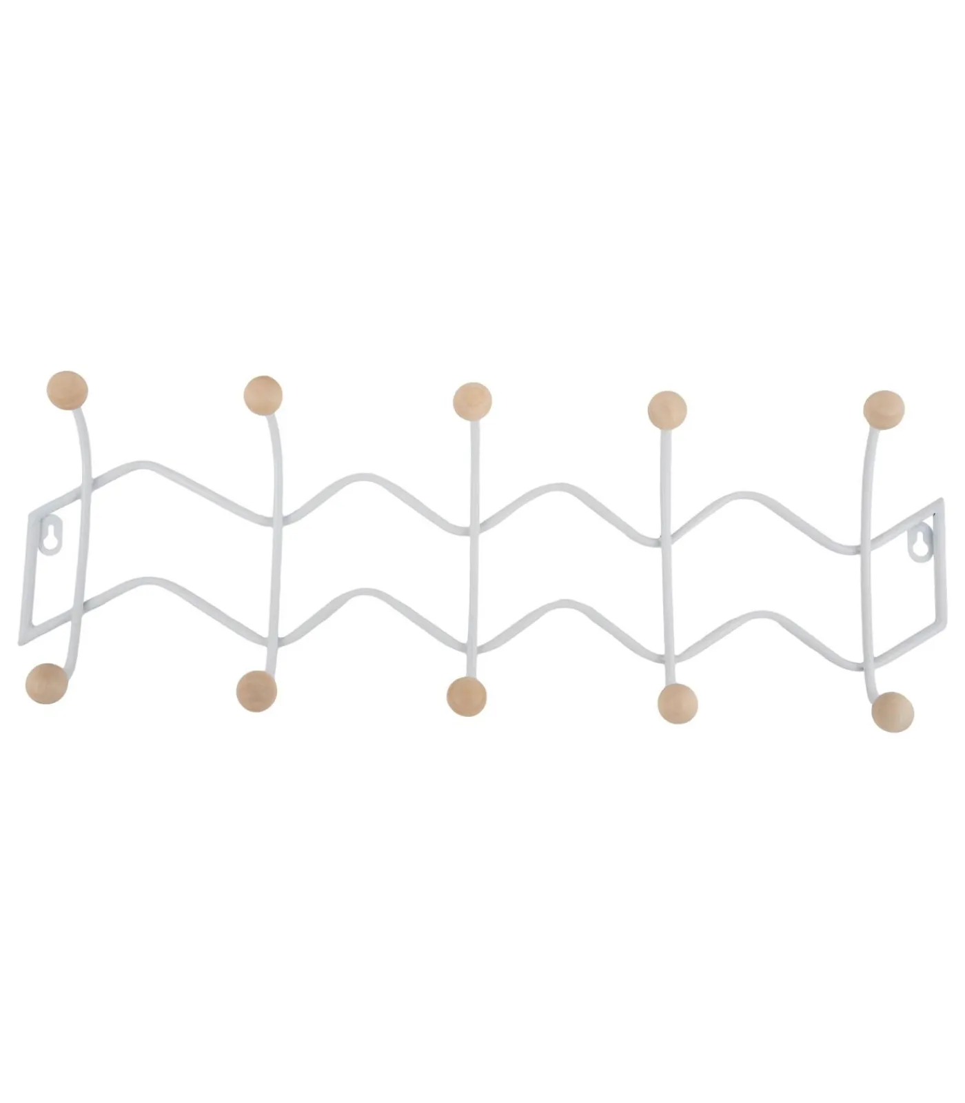 Hot Kapstok Double Zig Zag - Wit - 61x6.5x20cm Organiseren