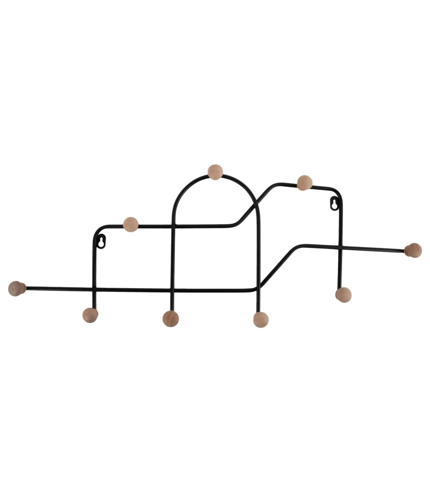 Clearance Kapstok Mace - Mat Zwart - 71x4x27cm Organiseren