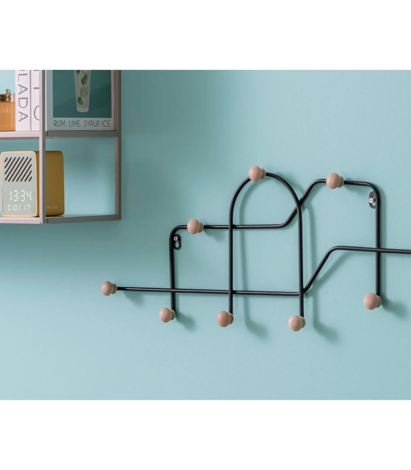 Clearance Kapstok Mace - Mat Zwart - 71x4x27cm Organiseren