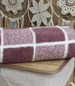 Best Katoenen geruit badstof douchelaken 70x140 cm Handdoeken