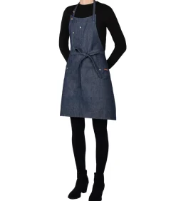 Discount Keuken -en Barbecue - schort met 5 zakken - Blauw denim Keuken- & Tafellinnen