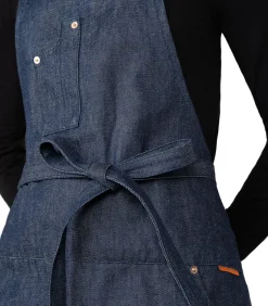 Discount Keuken -en Barbecue - schort met 5 zakken - Blauw denim Keuken- & Tafellinnen