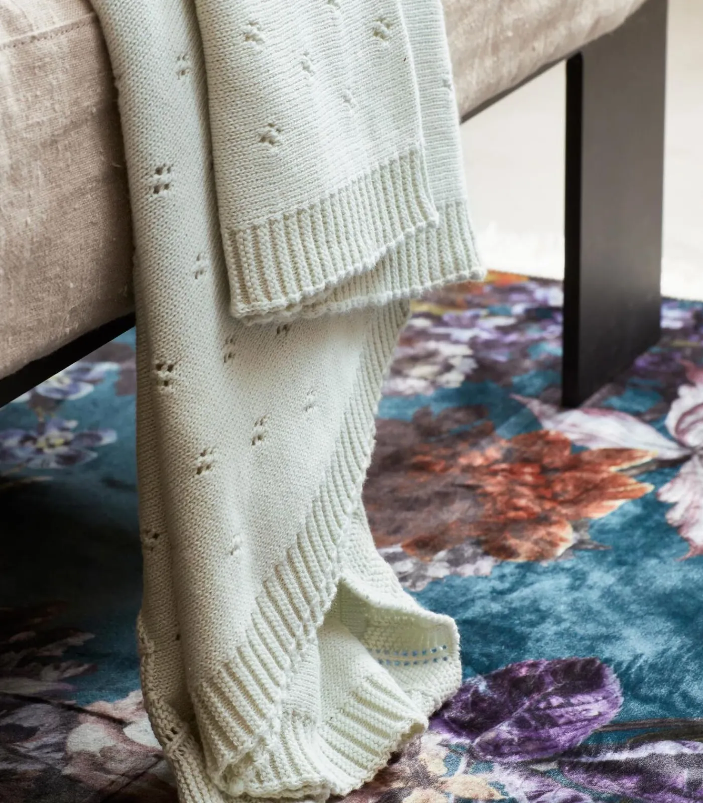 Hot KNITTED AJOUR - Plaid Bedspreien