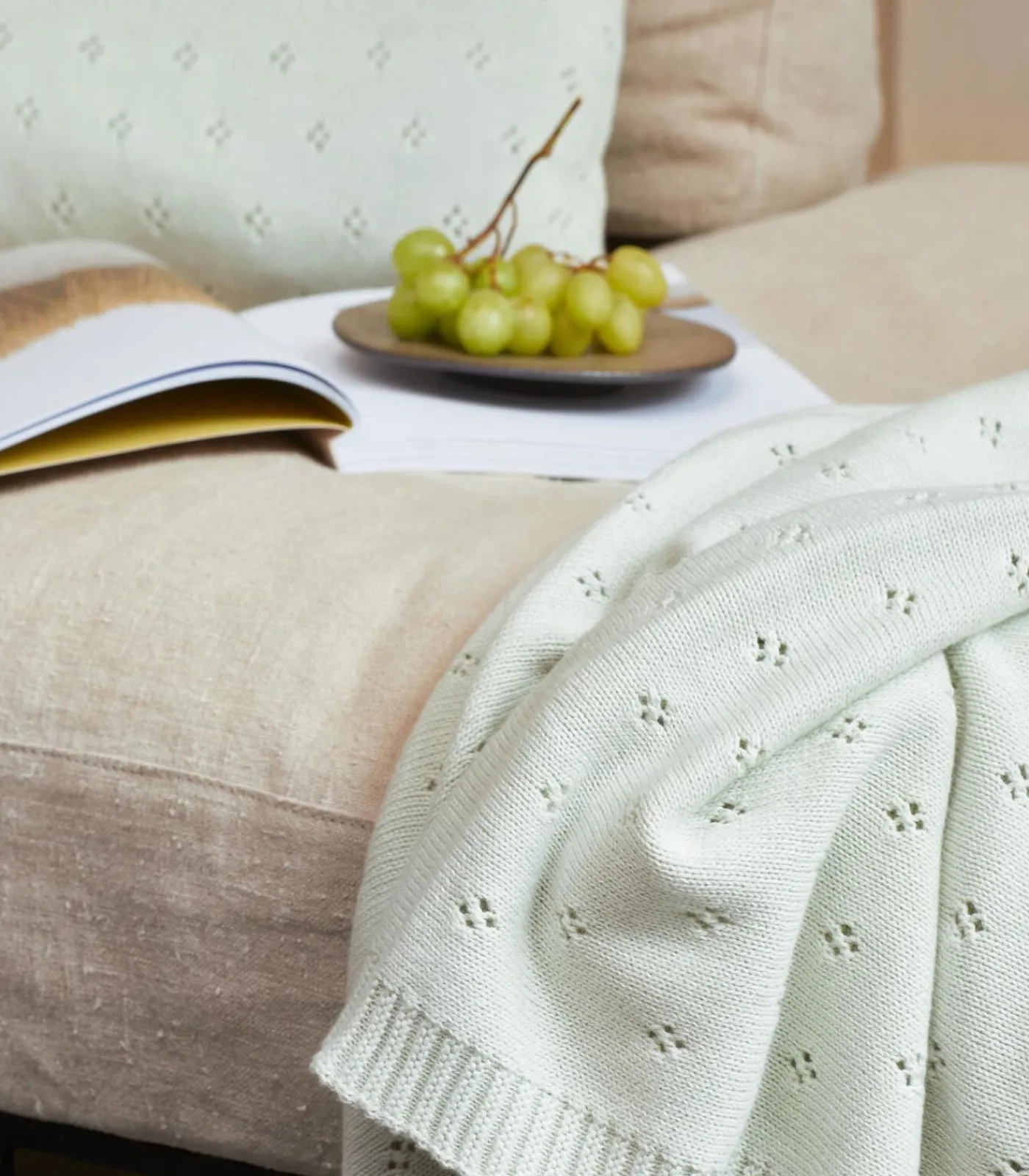 Hot KNITTED AJOUR - Plaid Bedspreien