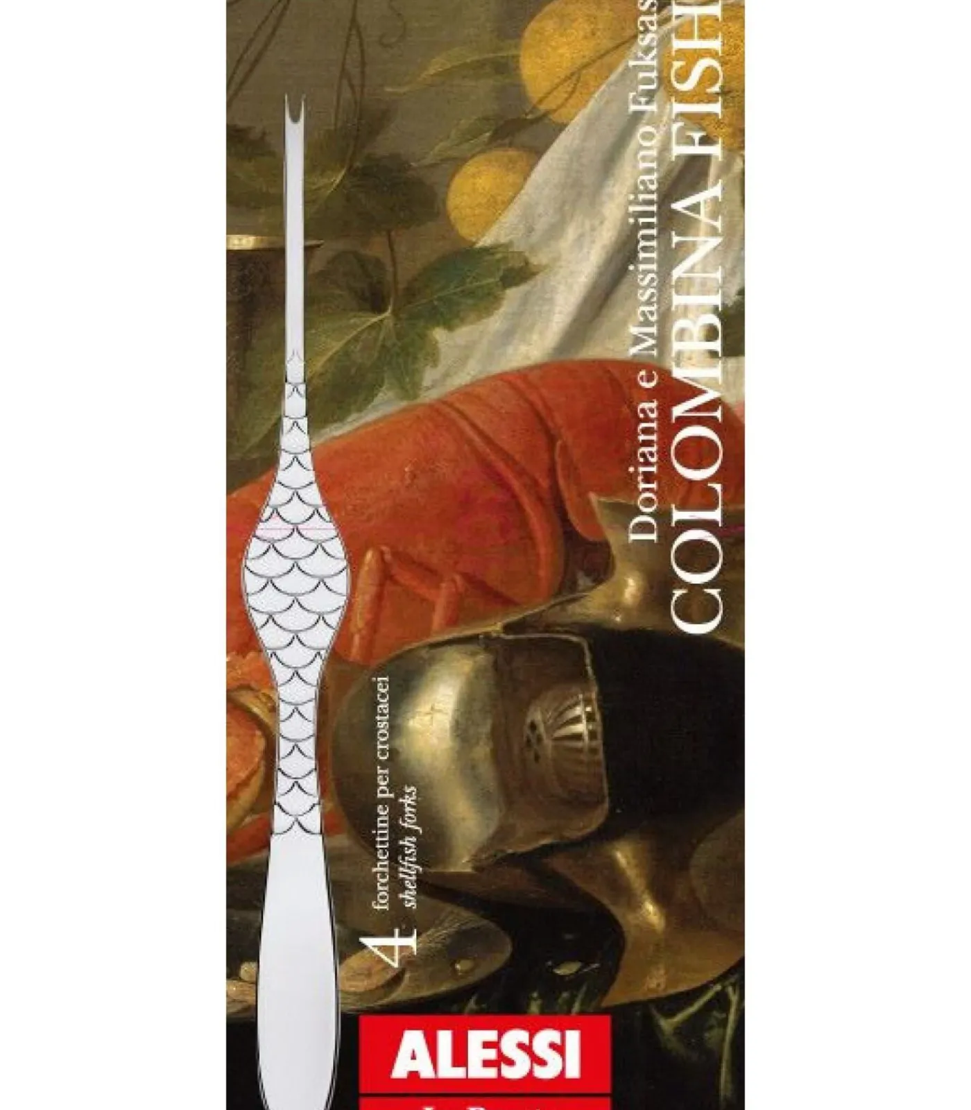 Kreeftenvork Colombina Fish - FM23/34S4 - 4 Stuks - door Doriana & Massimiliano Fuksas Bestek
