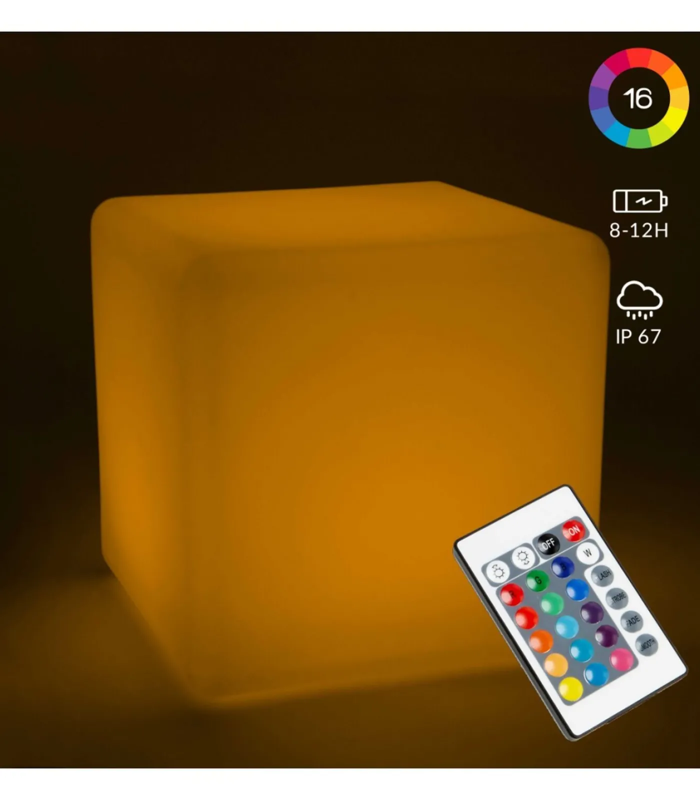 Outlet Kubus led verlichting 30 cm Kaarsen & Kaarshouders