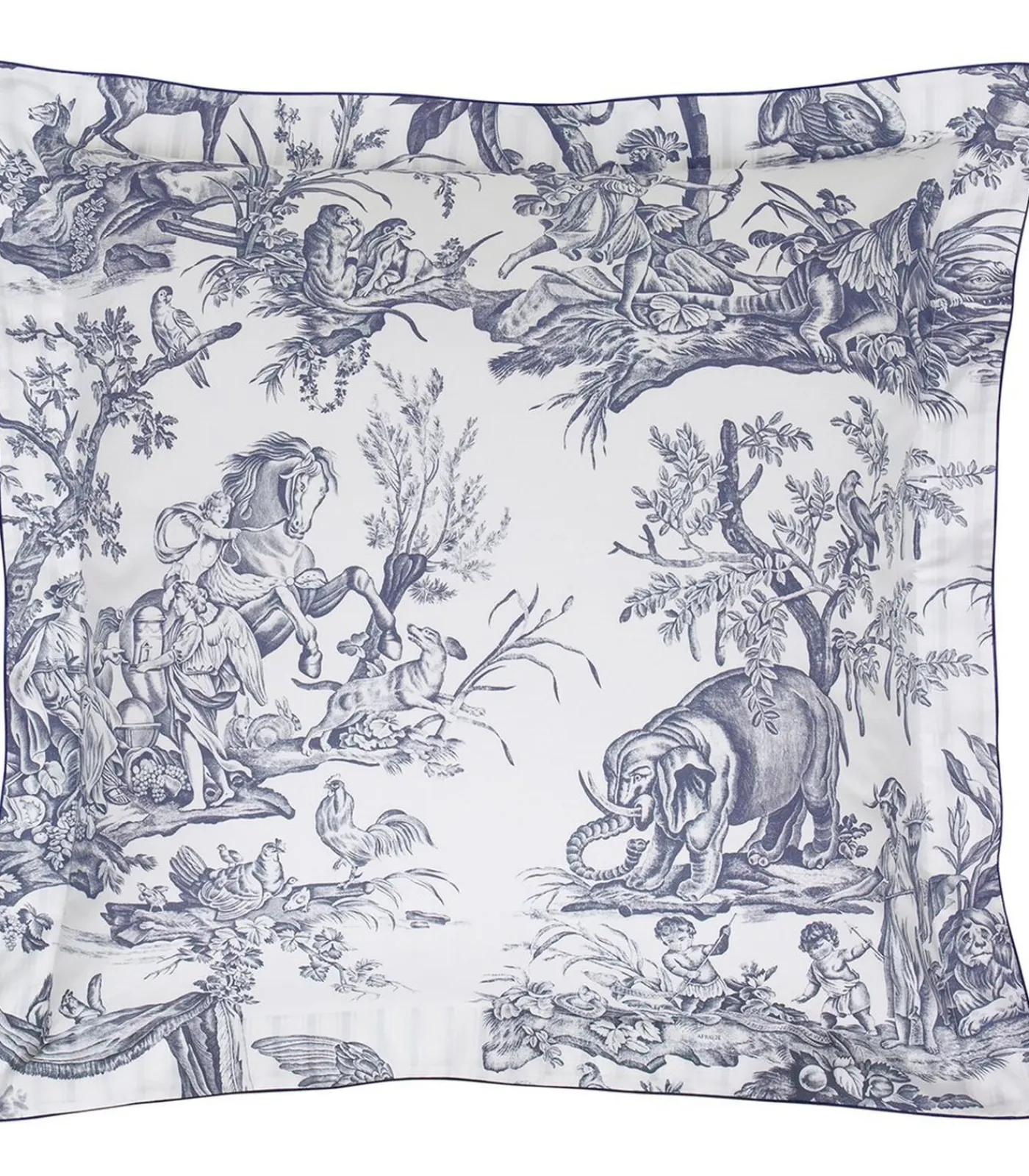 New Kussensloop | 4 Continents - Blanc/Bleu Kussenslopen