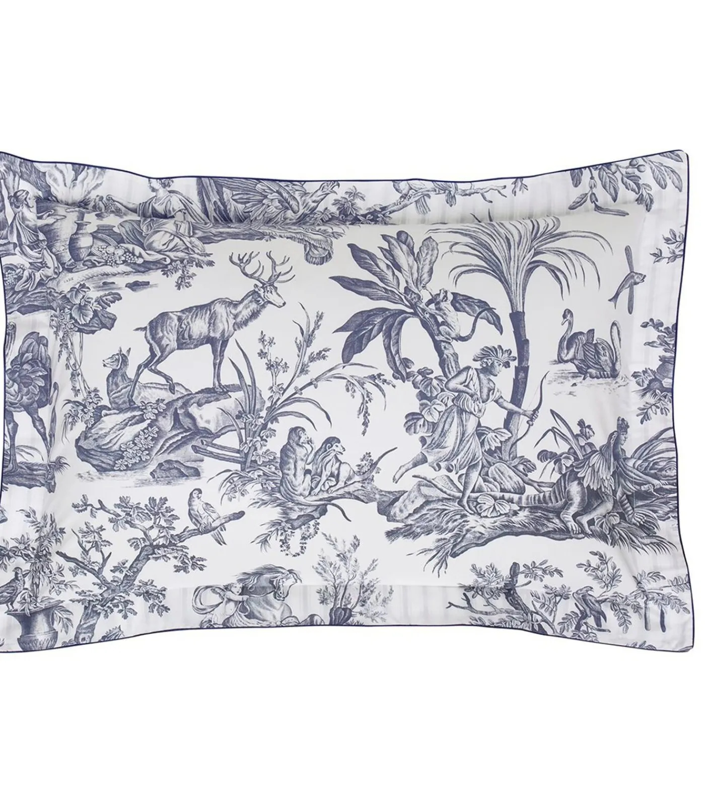 New Kussensloop | 4 Continents - Blanc/Bleu Kussenslopen