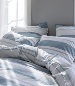 Outlet Kussensloop van gewassen katoenperkal, HORIZON BAYADÈRE Kussenslopen